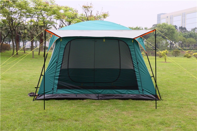 Cheap Goat Tents Outdoor Camping Tent Portable Rainproof Mosquito Proof Double Layer Tent 3 5 People One Bedroom One Hall Small Size Tent   